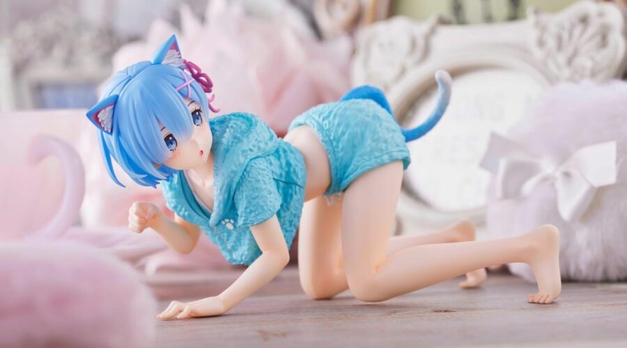 Rem Figure Re:Zero Cat Room Wear Ver. Desktop Cute Furyu - Image 3